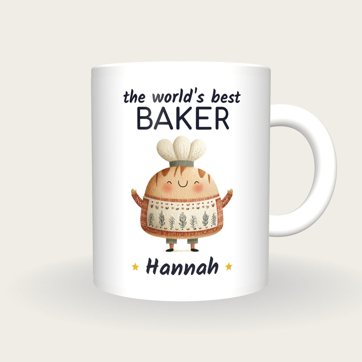 Personalised Baker Mug, World's Best Baker, front