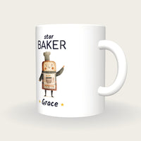 Personalised Baker Mug, Star Baker, three-quarter view