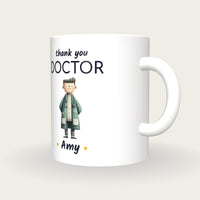 Personalised Doctor Mug, Thank You Doctor, three-quarter view