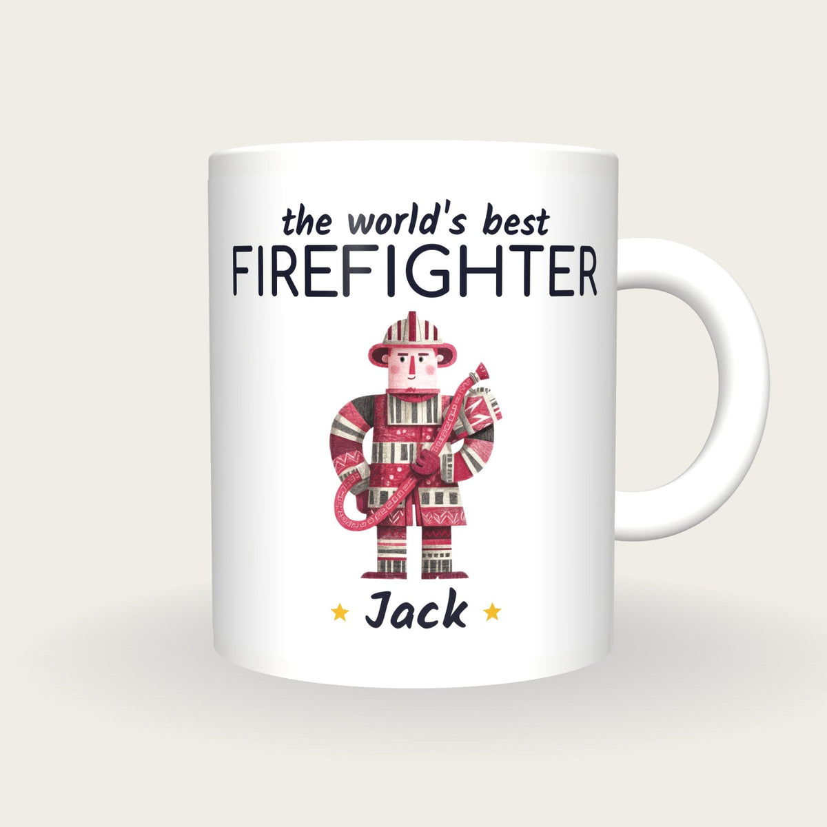 Personalised Firefighter Mug, World's Best Firefighter, front