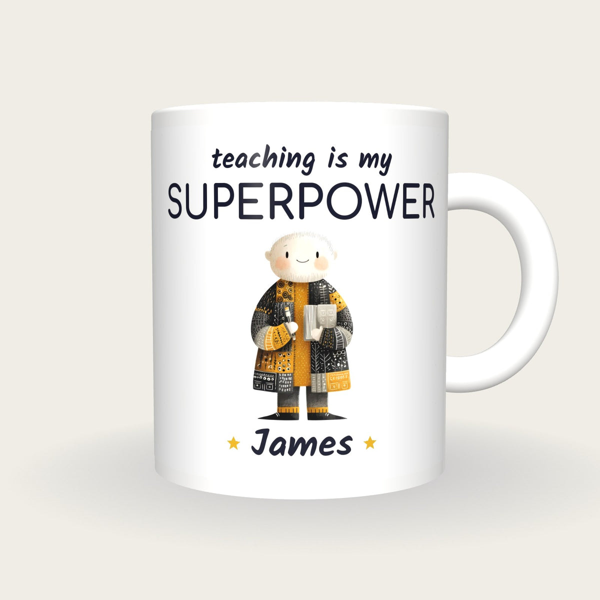 Personalised Teacher Mug, Teaching Is My Superpower, front