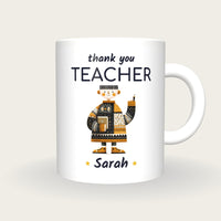 Personalised Teacher Mug, Thank You Teacher, front