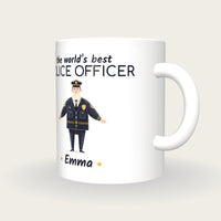 Personalised Police Officer Mug, World's Best Police Officer, three-quarter view