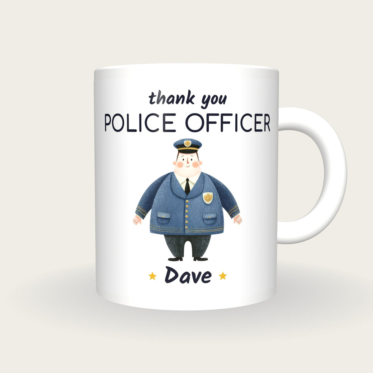 Personalised Police Officer Mug, Thank You Police Officer, front