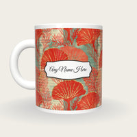 Woodblock Jellyfish Seaweed Name Mug, back with the second name label