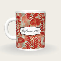 Woodblock Jellyfish Seaweed Name Mug 2, back with the second name label