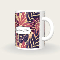 Woodblock Nautilus Name Mug 2, three-quarter view