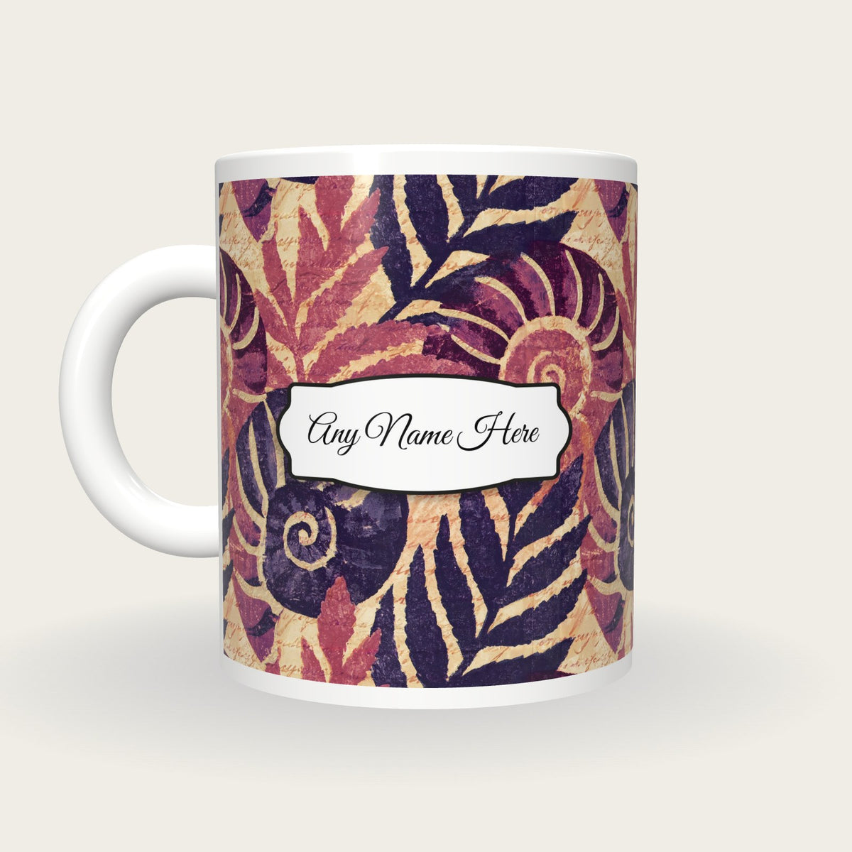 Woodblock Nautilus Name Mug 2, back with the second name label