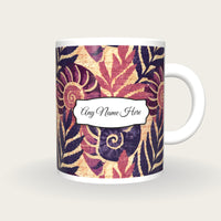 Woodblock Nautilus Name Mug 2, front with the name label