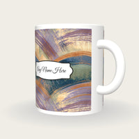 Drypoint Meteor Showers Name Mug, three-quarter view
