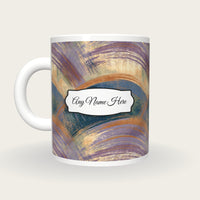Drypoint Meteor Showers Name Mug, back with the second name label