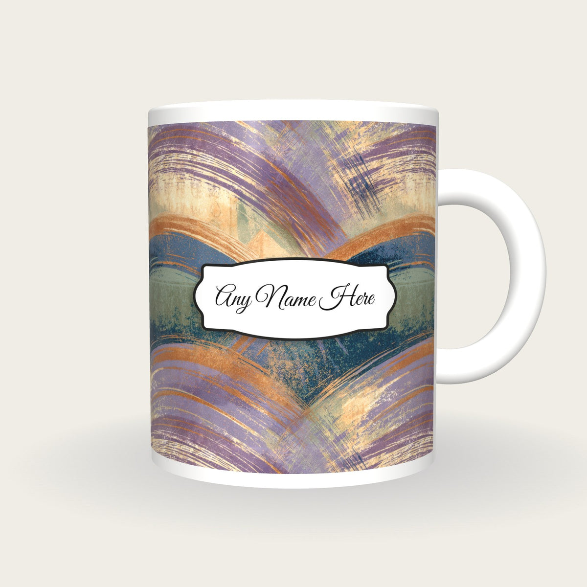 Drypoint Meteor Showers Name Mug, front with the name label
