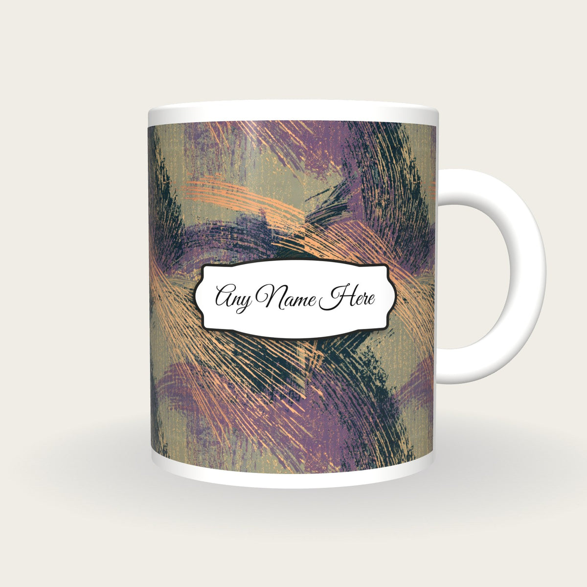 Drypoint Meteor Showers Name Mug 2, front with the name label