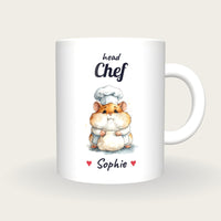 Personalised Chef Hamster Mug, Head Chef, front