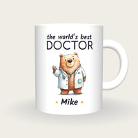 Personalised Doctor Bear Mug, World's Best Doctor, front