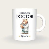 Personalised Doctor Bear Mug, Thank You Doctor, front