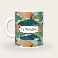 Etching Whale Name Mug 2, back with the second name label