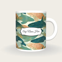 Etching Whale Name Mug 2, front with the name label