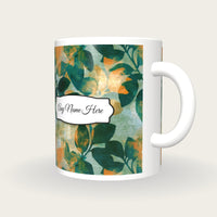 Cyanotype Mango Name Mug, three-quarter view
