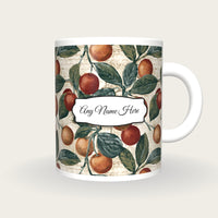 Engraving Cherries Name Mug, front with the name label
