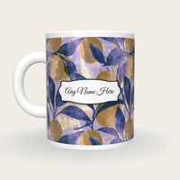 Woodblock Kumquat Name Mug, back with the second name label