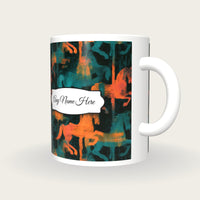 Gouache Carousel Horses Name Mug 2, three-quarter view
