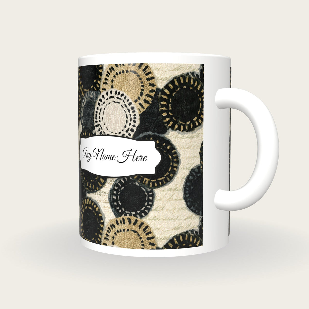 Collage Poker Chips Name Mug, three-quarter view
