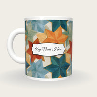 Egg Tempera Pentagrams Folds Name Mug 2, back with the second name label