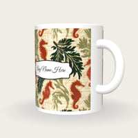 Linocut Italian Seahorse Name Mug 2, three-quarter view