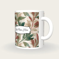 Monoprint Sage Abstract Name Mug, three-quarter view