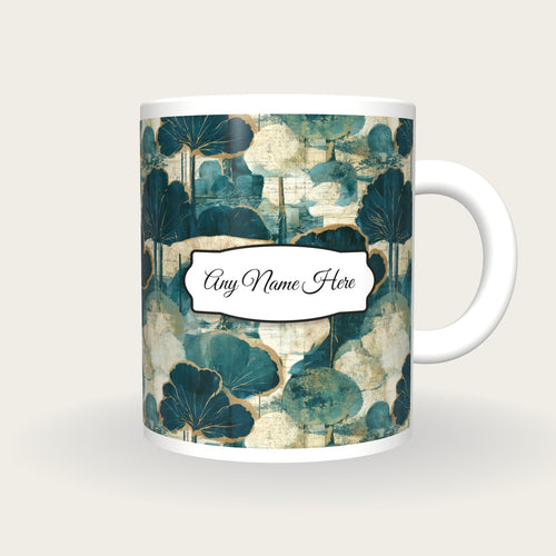 Antique Map Puffballs Name Mug, front with the name label