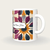 Mandala Amber Abstract Name Mug 2, three-quarter view