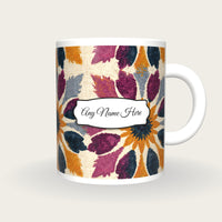 Mandala Amber Abstract Name Mug 2, front with the name label