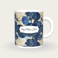 Etching Ranunculus Name Mug 2, front with the name label