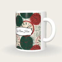 Typographic Clocks Name Mug 2, three-quarter view