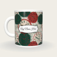 Typographic Clocks Name Mug 2, back with the second name label