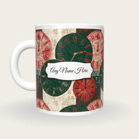 Typographic Clocks Name Mug, back with the second name label