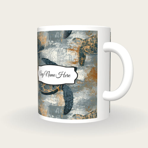 ASCII Turtles Name Mug, three-quarter view