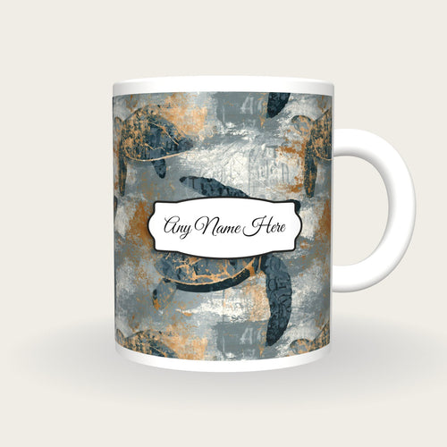 ASCII Turtles Name Mug, front with the name label