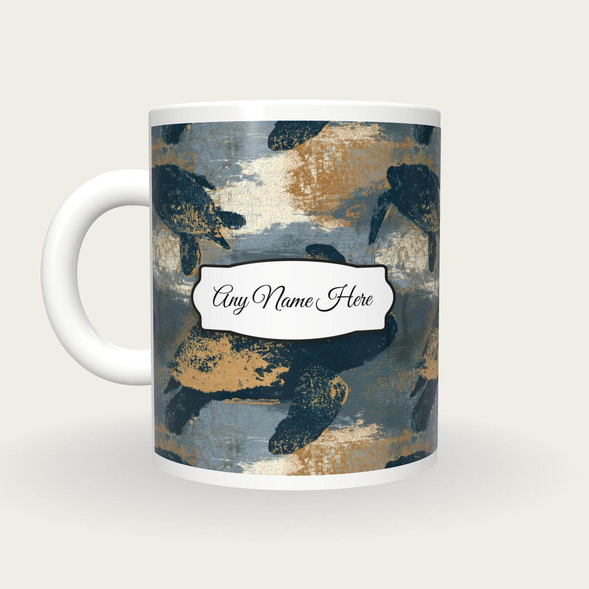 ASCII Turtles Name Mug 2, back with the second name label