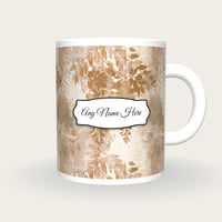 Minimal Wisteria Name Mug, front with the name label