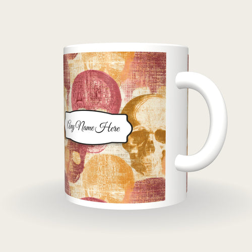 ASCII Skulls Name Mug, three-quarter view