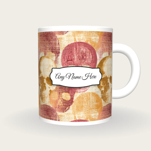 ASCII Skulls Name Mug, front with the name label