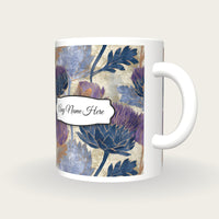 Naturalist Thistle Name Mug, three-quarter view