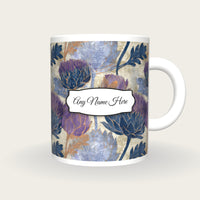 Naturalist Thistle Name Mug, front with the name label