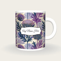 Naturalist Thistle Name Mug 2, front with the name label