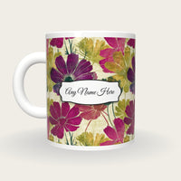 Batik Cosmos Name Mug 2, back with the second name label