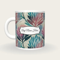 Torn Paper Banksia Name Mug 2, back with the second name label