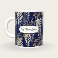 Monoprint Wisteria Name Mug, back with the second name label