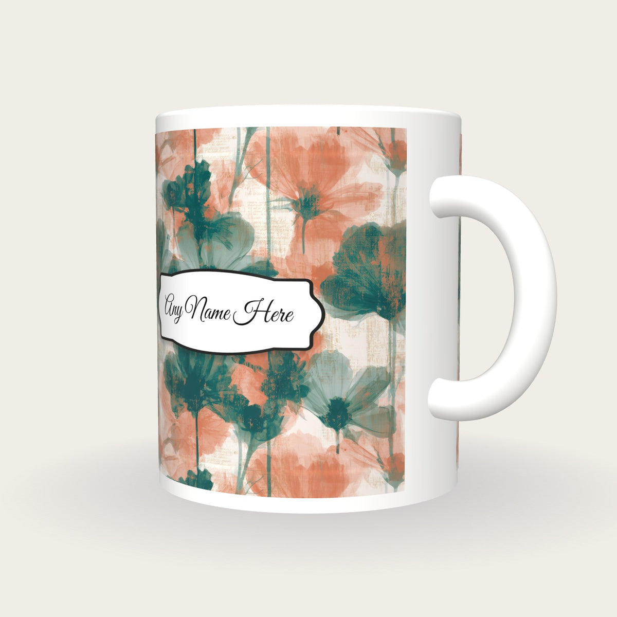 X-ray Cosmos Name Mug, three-quarter view